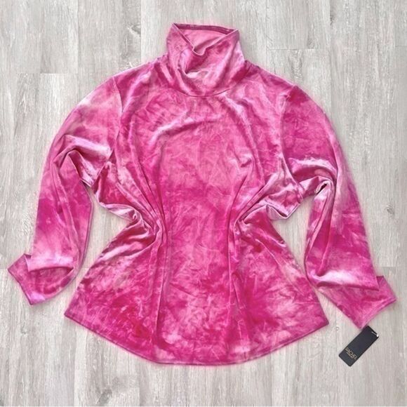 Rachel Roy Pink Velvet Top 2X - Picture 1 of 3